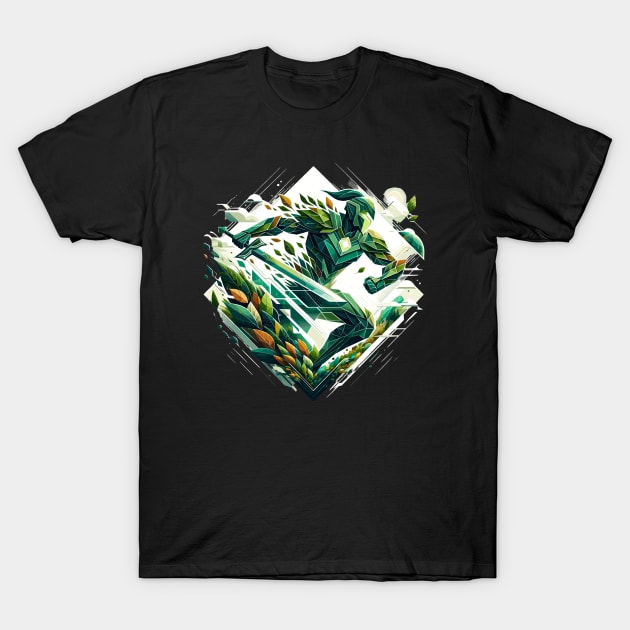 Guardian of Green: Futuristic Eco Warrior T-Shirt by Graphic Wonders Emporium